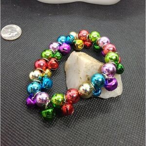 Rainbow colors‎ jingle bell bracelet